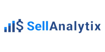 Logo for SellAnalytix featuring a blue bar chart, a dollar sign, and the company name SellAnalytix in gradient blue text. The design suggests financial and analytic services.