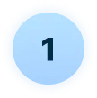 A blue circular badge with a darker blue border and the number 1 in the center.