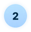 A light blue circle with a darker blue border and the number 2 in bold, dark blue font centered inside.