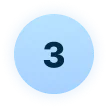 A blue circle with a darker blue border and the number 3 in bold, dark text centered inside.