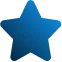 A solid blue five-pointed star with a slight gradient, centered on a transparent background.