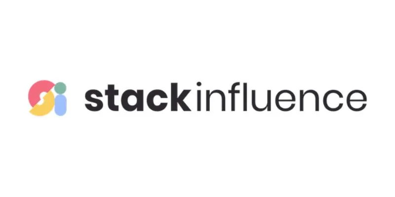Stack Influence logo featuring a colorful abstract icon on the left and the words “stackinfluence” in bold black and thin gray font on a white background.